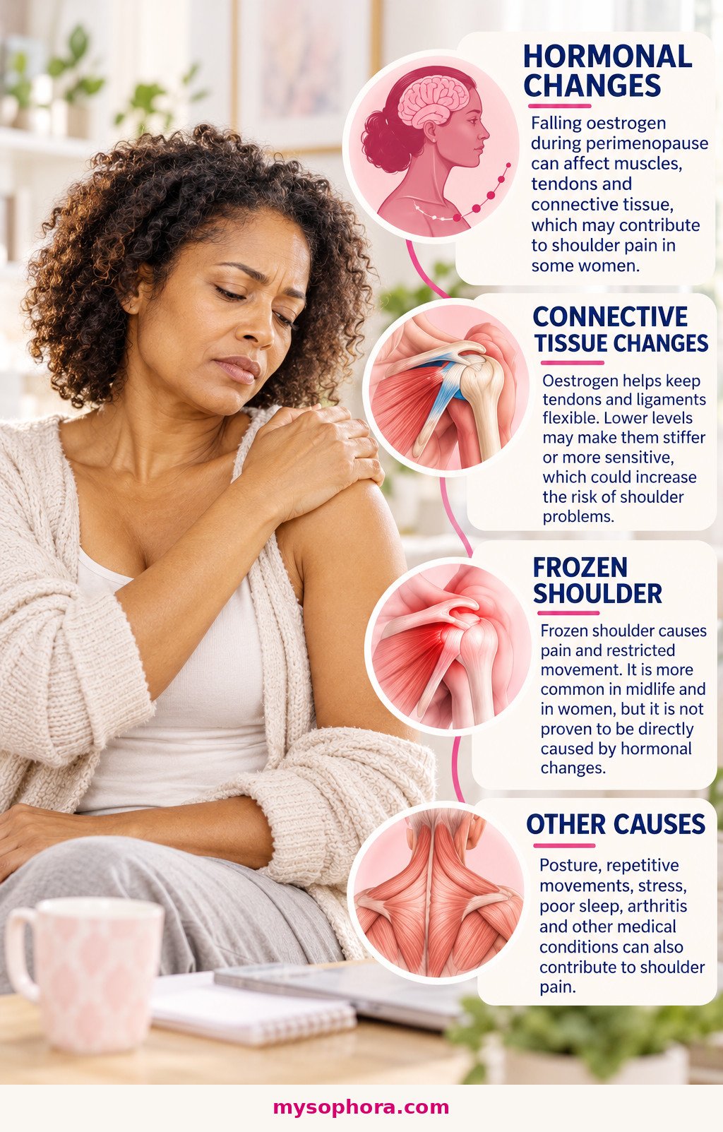 Can Perimenopause Cause Shoulder Pain 2 An educational illustration of possible contributors to shoulder pain